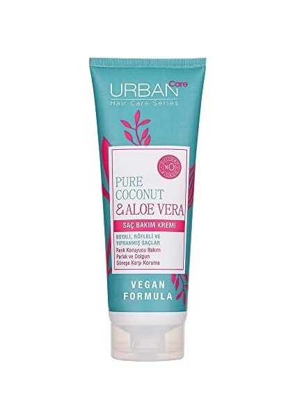 Urban Care Pure Coconut & Aloe Vera Boyalı Saçlara Özel Renk Koruyucu Saç Bakım Kremi 250 Ml-Vegan