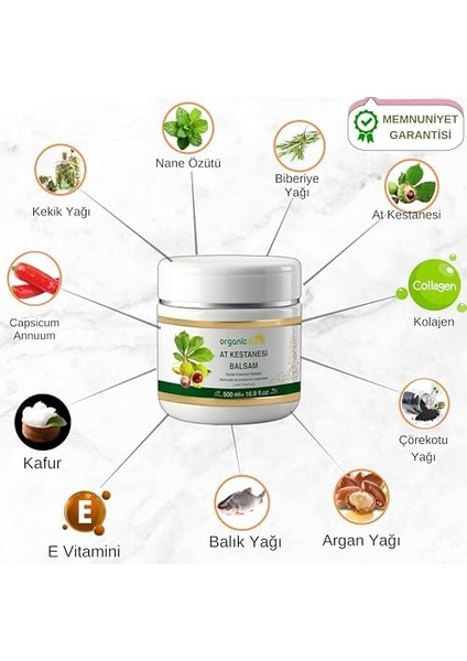 Organicsun At Kestanesi Balsamı Jeli Kas ve Eklem Besleyici Masaj Kremi 500 ml modelleri