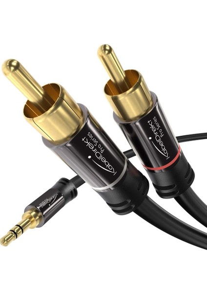 – Cinch'ten 3,5mm 'a Adaptör Kablosu – 1m – Çok Yönlü Tak ve Çalıştır Ses Kablosu (Aux/3,5 Mm'den 2x Cinch/rca'ya Akıllı Telefon, Tablet, Ses Çubuğu, Tv, Dizüstü Bilgisayar, Mp3)