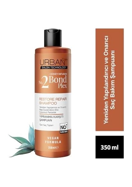 Urban Care No.2 Bond Plex Yıpranma Karşıtı Saç Bakım Şampuanı Sülfatsız 350 Ml- Vegan