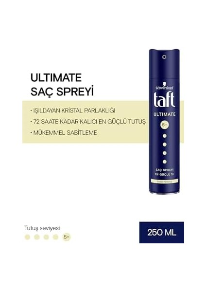 Taft Ultımate Sprey 250 ml 1 Adet Kalıcı Tutuş Saç Spreyi fiyatları