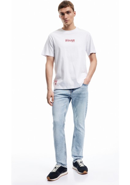 Normal Bel Pamuklu Düğmeli Straight Fit Jean Pantolon - Mark Jean