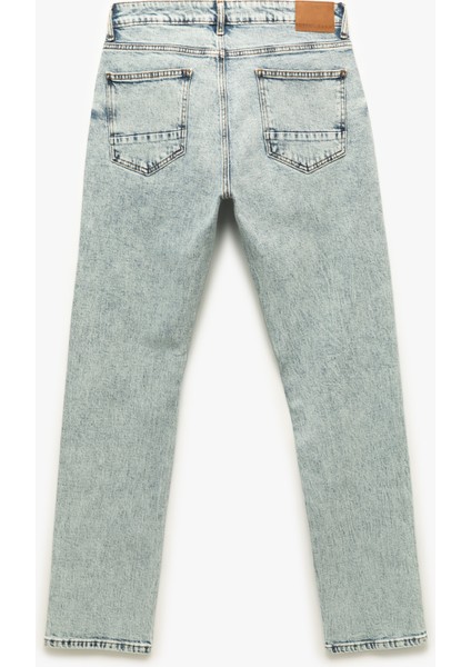 Normal Bel Pamuklu Düğmeli Straight Fit Jean Pantolon - Mark Jean indirimleri