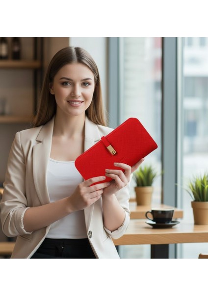 Hmx Polo Kırmızı Kilitli Cüzdan
