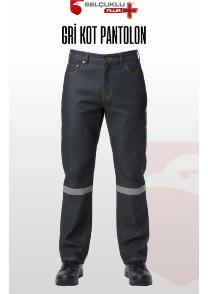 5 Cepli Reflektörlü Gri Kot Iş Pantolonu – Uzun Ömürlü ve Sağlam Iş Pantolonu