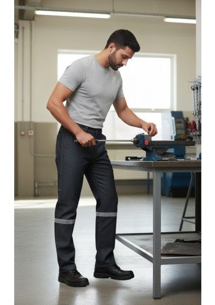 5 Cepli Reflektörlü Gri Kot Iş Pantolonu – Uzun Ömürlü ve Sağlam Iş Pantolonu