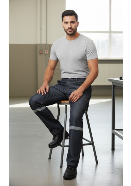 5 Cepli Reflektörlü Gri Kot Iş Pantolonu – Uzun Ömürlü ve Sağlam Iş Pantolonu