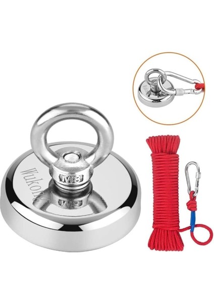 Magnet Magnet Fishing Halatlı Neodyum Pot Mıknatıs Seti, 48MM Çapında Kancalı Mıknatıs Balıkçılığı