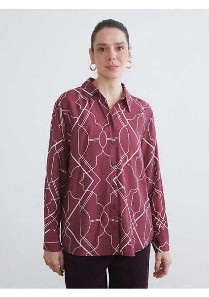 Yeni Sezon Desenli Kadın Gömlek
