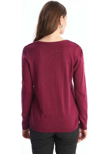 Yeni Sezon Bisiklet Yaka Kendinden Desenli Uzun Kollu Kadın Triko Kazak indirimleri