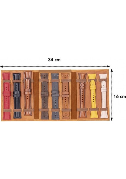 Hakiki Deri, El Yapımı, Saat Kordonu Taşıma Çantası, Tan Rengi modelleri