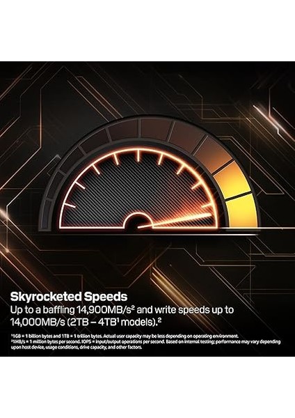 SN8100 4 Tb Pcıe 5.0x4 Nvme M.2 Ssd, 14.900MB/S'YE Kadar Okuma Hızı, 14.000 Mb/sn'ye Kadar Yazma Hızı, Tlc 3D Cba Nand modelleri