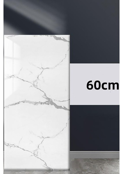 Beyaz Mermer Desenli Plastik Duvar Sticker Duvar Kağıdı Şık Zarif 60X30 Duvar Kağıdı 3 Adet