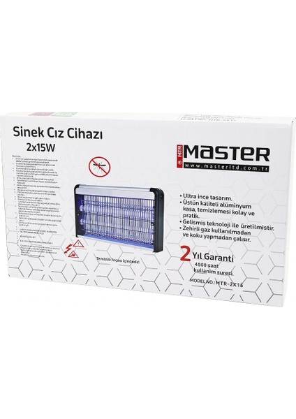 2 Ledli Sinek Öldürücü Cız Cihazı 30WYAPIŞKANLI 47.5X9X5X29CM100M2 Etkinlik Alanı MTR-2X15Y (5047) fiyatları