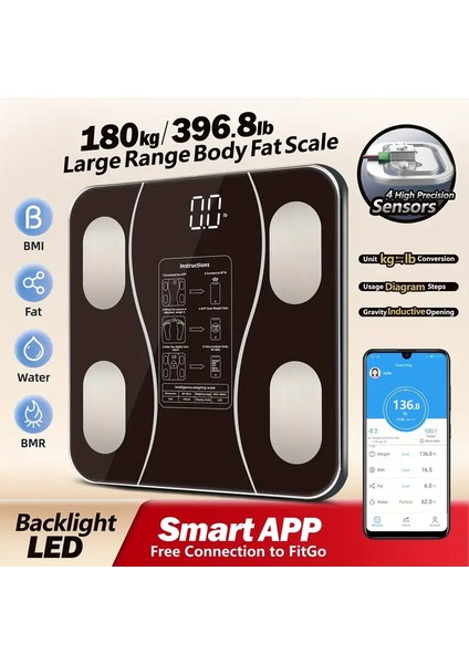 Siyah Akıllı Dijital Baskül FS-550 (4940)