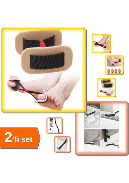 Ayak Baş Parmak Kemik Düzeltici + Ince Kıl Temizlik Fırçası - 2li Set P6C0T4