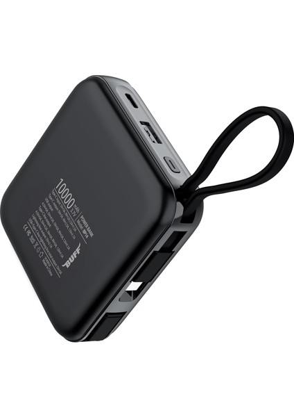 Labs BP14 10000 Mah Dijital Ekranlı Dahili Kablolu Powerbank