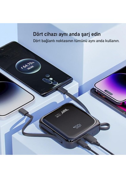 Labs BP14 10000 Mah Dijital Ekranlı Dahili Kablolu Powerbank fiyatları