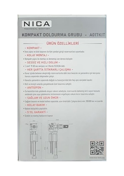 Bütün Gömme Rezervuarlara Uyumlu Sessiz Kompakt Doldurma Grubu Şamandıra Flatör fiyatları