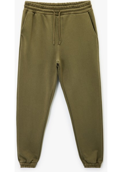 Beli Bağcıklı Şardonlu Cep Detaylı Jogger Kışlık Eşofman Altı