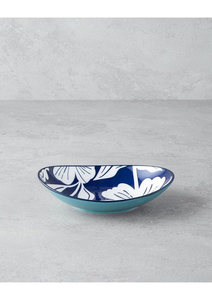 Ophelia Kayık Tabak Mavi-Beyaz