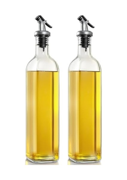 2’li Cam Yağdanlık Seti – 500 ml Sızdırmaz Kapaklı Damlatmaz Yağ Şişesi, Zeytinyağı ve Sirke Için Cam Yağlık, Sıvı Yağ Saklama ve Dökme Şişesi modelleri