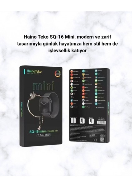 Sq-16 Mini Series 10 Akıllı Saat – 3 Kordon + Hediye Bileklik indirimleri