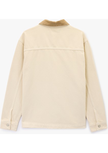 Rahat Kalıp Cepli Pamuklu Renk Kontrastlı Gömlek Yaka Jean Ceket fiyatları