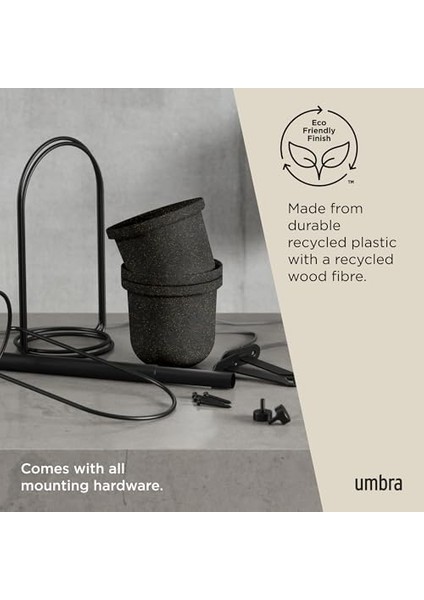 Triflora, Asma Çiçek Saksısı, Duvar, Duvar ve Tavan Montajı Için Çiçek Askısı, 5'li Set, Siyah modelleri