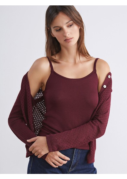 Yeni Sezon U Yaka Askılı Kadın Triko Atlet