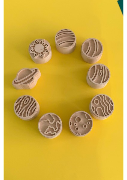 9 Gezegen Ahşap Baskı Kalıp Seti