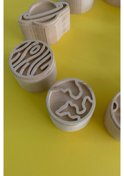 9 Gezegen Ahşap Baskı Kalıp Seti modelleri