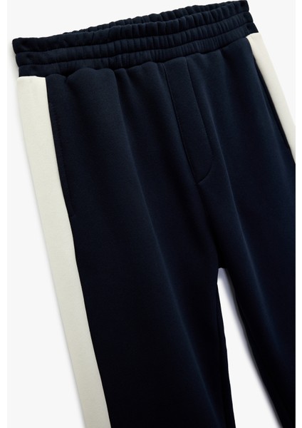 Şardonlu Cep Detaylı Renk Kontrastlı Beli Lastikli Kışlık Eşofman Altı modelleri