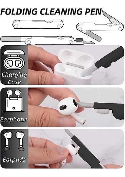 Çok Fonksiyonlu 7 Parça Airpods Klavye Ekran Kulaklık Temizleme Kiti (5047) fırsatları