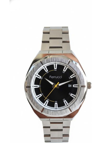 Erkek Kol Saati Gümüş Renk, Siyah Kadran - Şık Metal Kordon, 2 Yıl Garantili