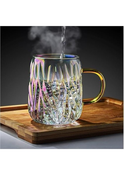 Cam Kupalar Retro Şeffaf Cam Kupa Kahve Çay Kupası Çift Yüksek Değerli Cam Kupa Saplı Kupa Cam Içecek fiyatları