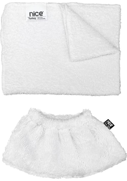 Polti- Buharlı Temizleyici Uyumlu 10, 10 Büyük Düz Havlu Bez Seti 20'lu (Niceset M20)