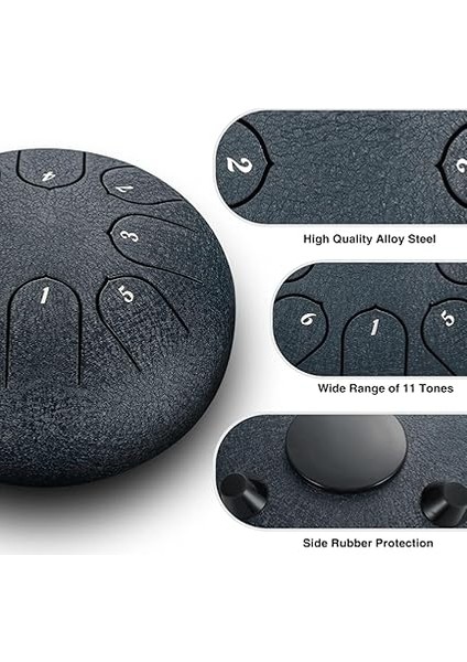 3 Inç 6 Not Dil Davul Çelik Mini El Davul Yeni Başlayanlar Için Baget ile Taşınabilir Endişesiz Davul fiyatları