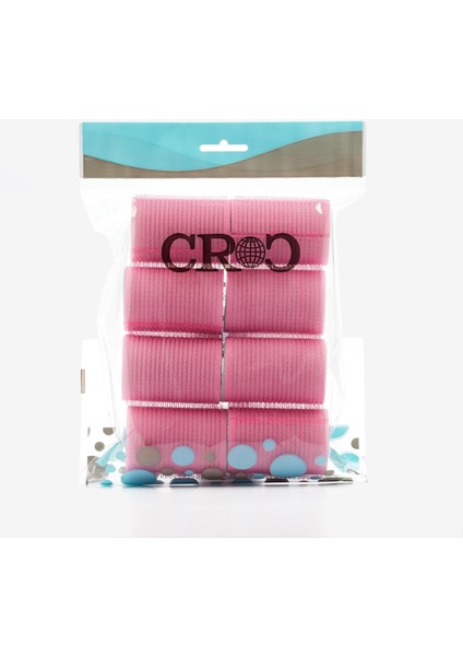 Croc 1207 Cırtlı Sünger Bigudi Pembe 8li Çap 4cm