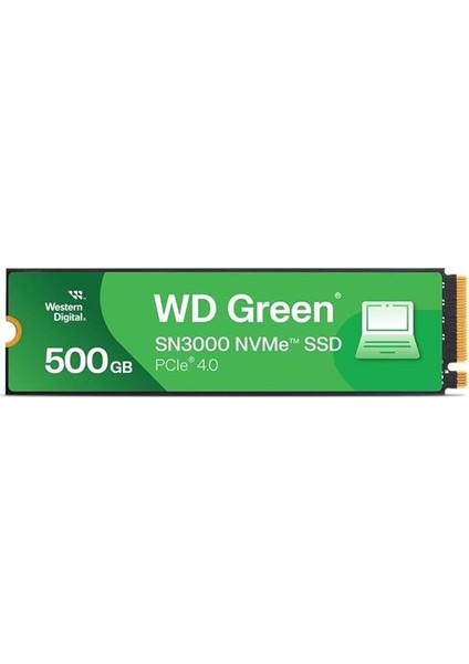 500 GB WD GREEN SN3000 PCI-4.0 5000MB/S 4000MB/S M2 SSD WDS500G4G0E