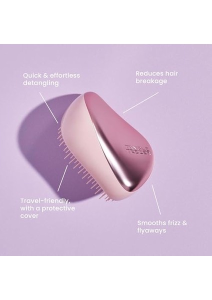 Tangle Teezer | Kompakt Şekillendirici Dolaşık Açıcı Saç Fırçası | Koruyucu Kapak ve Iki Katmanlı Diş Tasarımı ile Seyahat Dostu | Islak, Kuru ve Flyaway Saçlar Için Mükemmel | Dondurma Girdabı