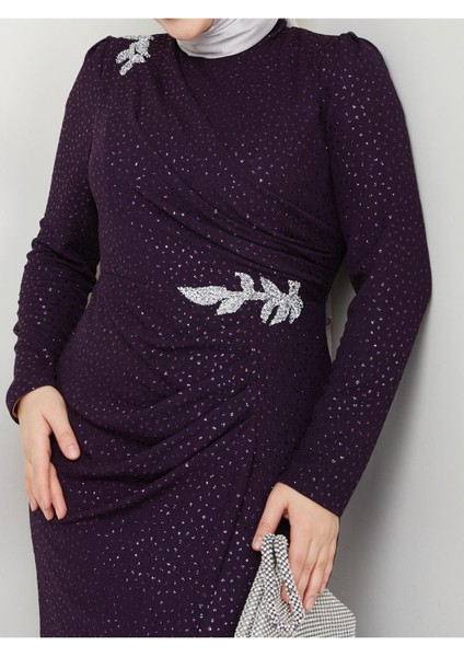 Puantiyeli Masal Abiye Mor ESM14