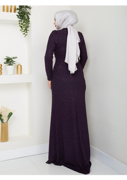 Puantiyeli Masal Abiye Mor ESM14