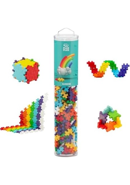 9604262 Parlak Yapı Oyuncağı, Gökkuşağı, Yaratıcı Yapı Taşları Tüpü, 240 Parça, Çok Renkli, Mini fiyatları