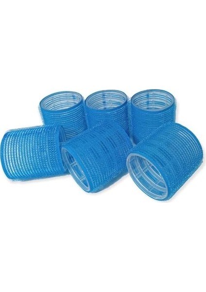 Croc 1214 Mega Boy Bigudi 6lı Cırtlı - Yapışkanlı Bigudi Mavi