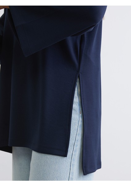 Yeni Sezon Bisiklet Yaka Oversize Kadın Sweatshirt Tunik modelleri