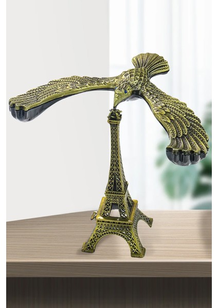 Eyfel Kulesi Metal Biblo Uçan Kartal Denge Seti Dekoratif Masa Üstü Biblo Dekor Hediyelik