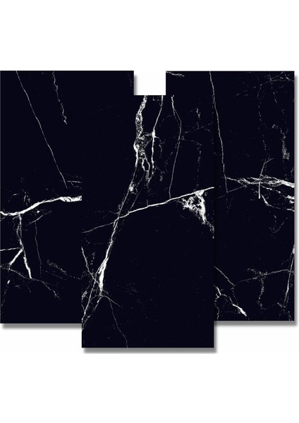 Kendinden Yapışkanlı Mermer Görünümlü Duvar Kağıdı 3 Adet Dekoratif Duvar Sticker Plastik Siyah fırsatları