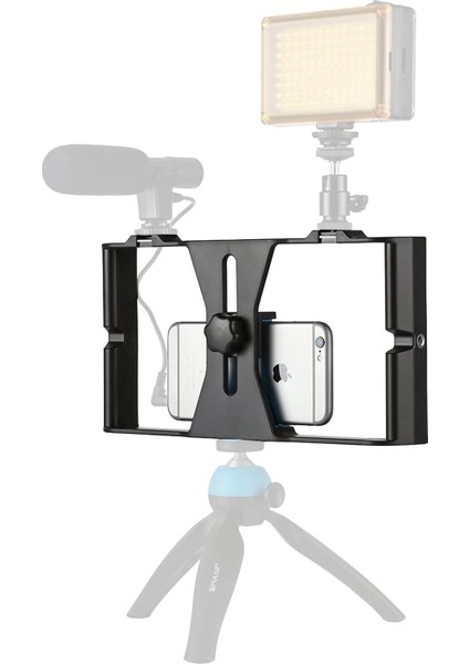 Cep Telefonu Için Tutucu Kafes, Canlı Yayın Vlog, Kick, Youtubes Için Mini Taşınabilir Panel, Kıskaçlı Telefon Tutucu, Youtube ve Yayıncı Telefon Sabitleyici PU3007 (PU3007 - Kırmızı)