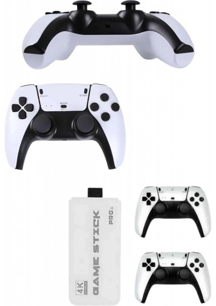 Çift Oyun Kollu 4K Hd Ekran Nostaljik 20.000 Oyunlu Beyaz Game Stick indirimleri